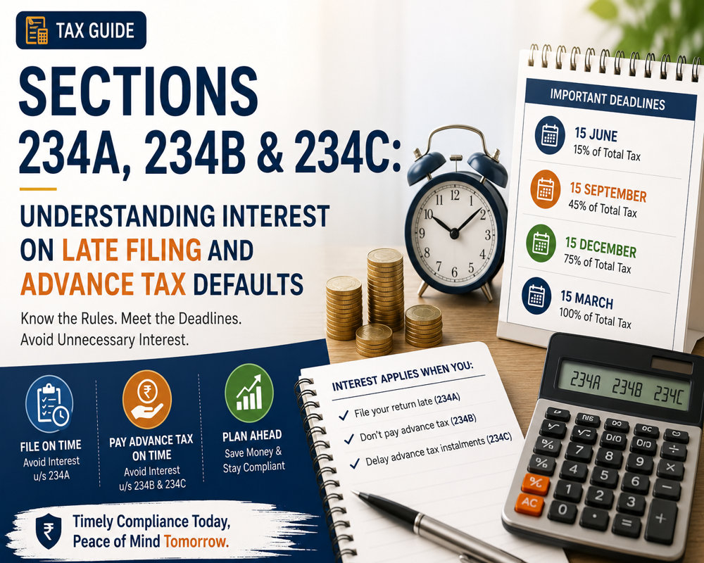 Sections 234A, 234B And 234C: Understanding Interest On Late Filing And Advance Tax Defaults